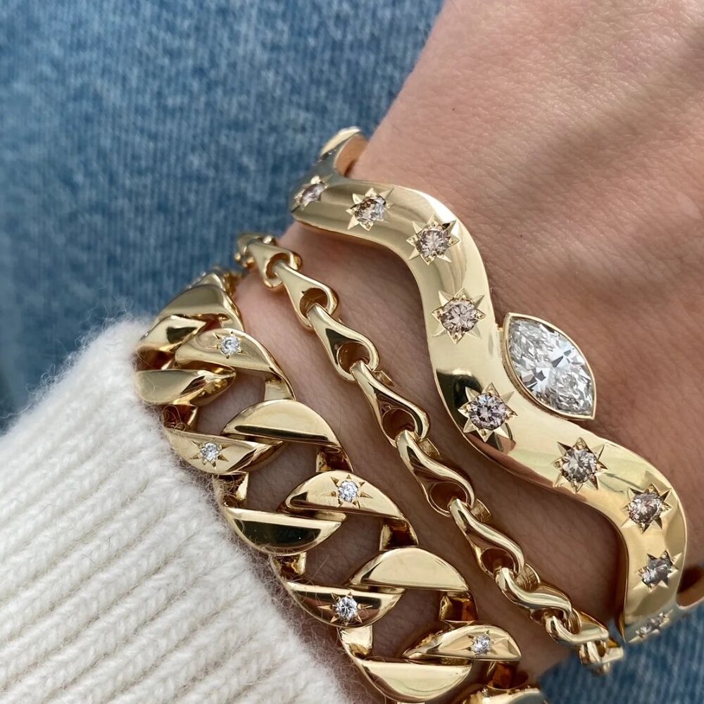 NEW Jemma Wynne Prive Sylvie Bracelet · 18k Yellow Gold · Length - 7" - Picture 2 of 5